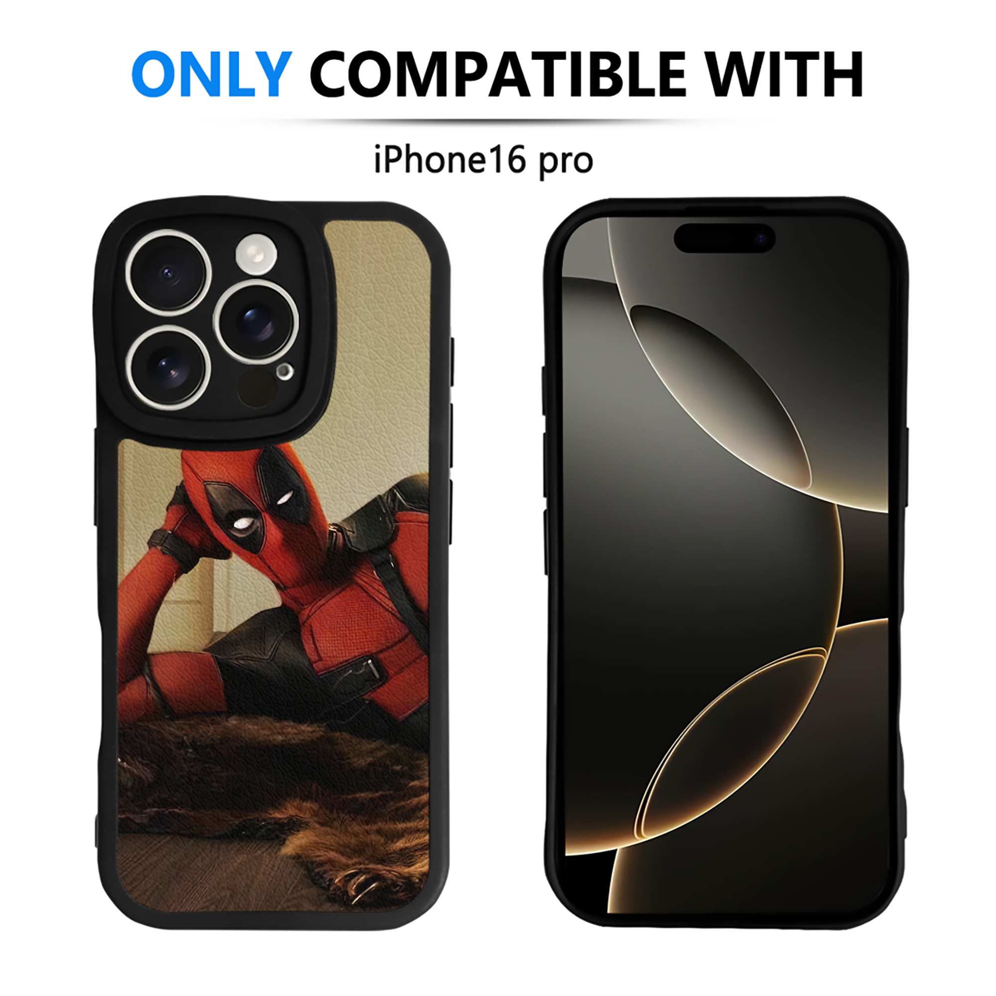 （画像用） Deadpool デッドプール 【iPhone 16シリーズ対応】シリコンスマホケース（レザー調） 材質：シリコン